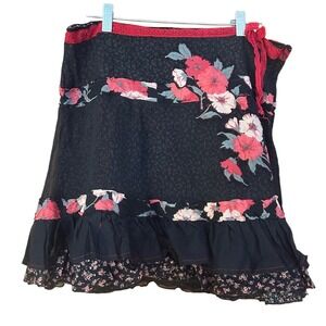 Free‎ People Patchwork Skirt Womens Size 12 Mini Y2K Cottagecore Western Boho